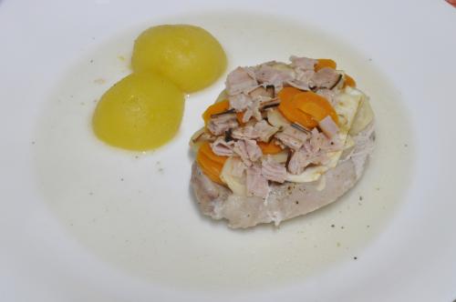 Jak uvařit vepřové řízky se zeleninou v alobalu? Snadné recept, připravený za Do 30 minut